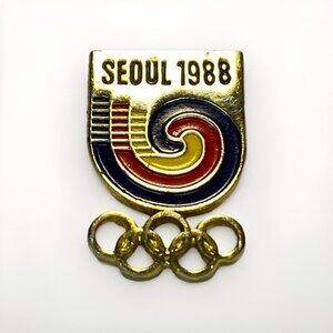 Vintage 1988 Seoul Olympic Games Korea Souvenir Lapel Hat Tie Pin Badge Brooch